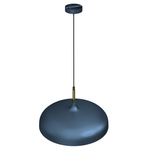 Lincoln 45cm Pendant Lamp Stylish Hand Made Scandi Style Lamp With A Golden Finish To The Shade Interior 1xe27 | 45cm | Navy Blue