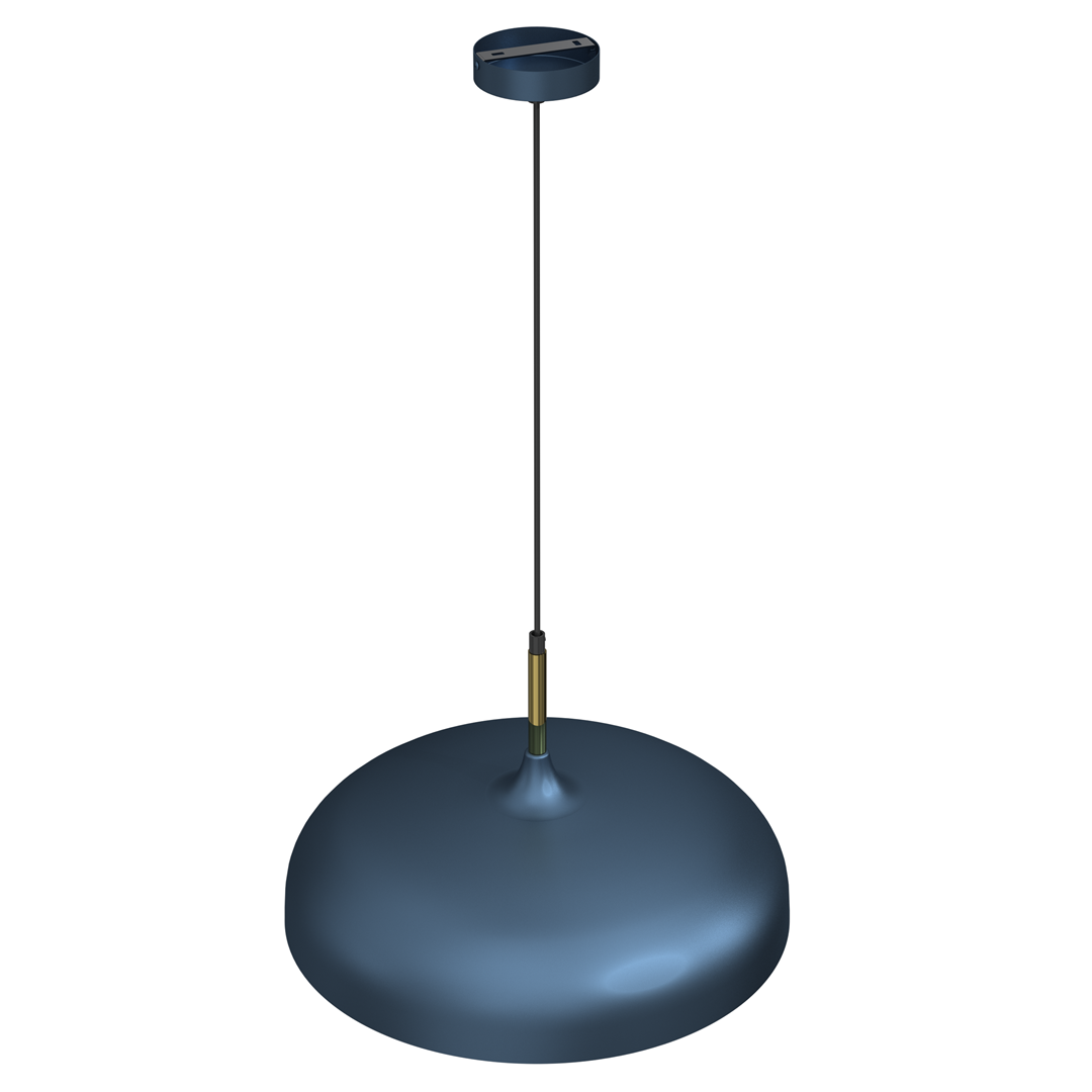 Lincoln 45cm Pendant Lamp Stylish Hand Made Scandi Style Lamp With A Golden Finish To The Shade Interior 1xe27 | 45cm | Navy Blue