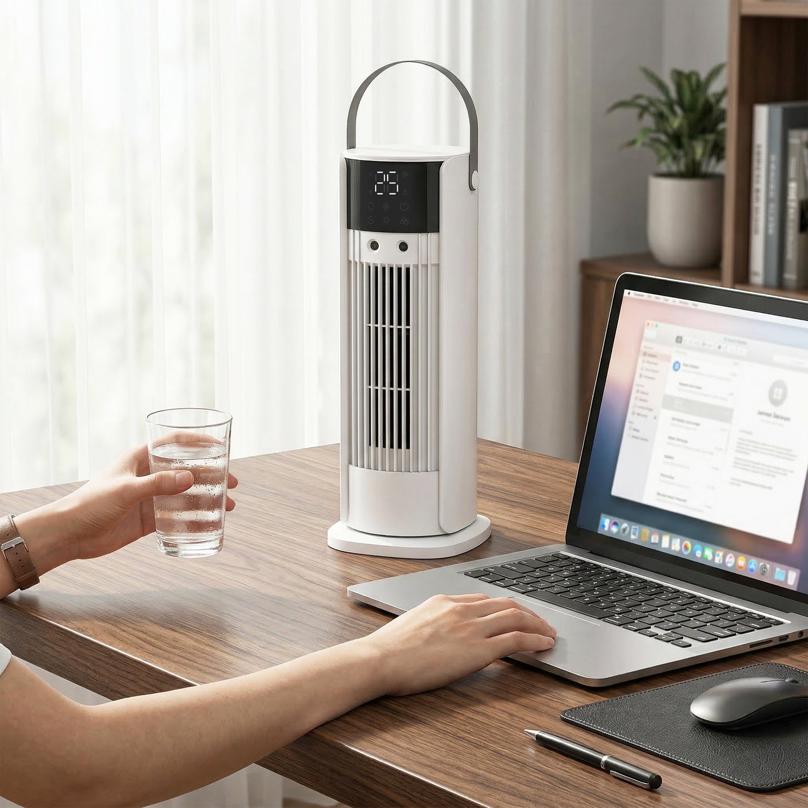 Tower Fan For Bedroom, 16 Inch Mist Desktop Fan With Rgb Lights