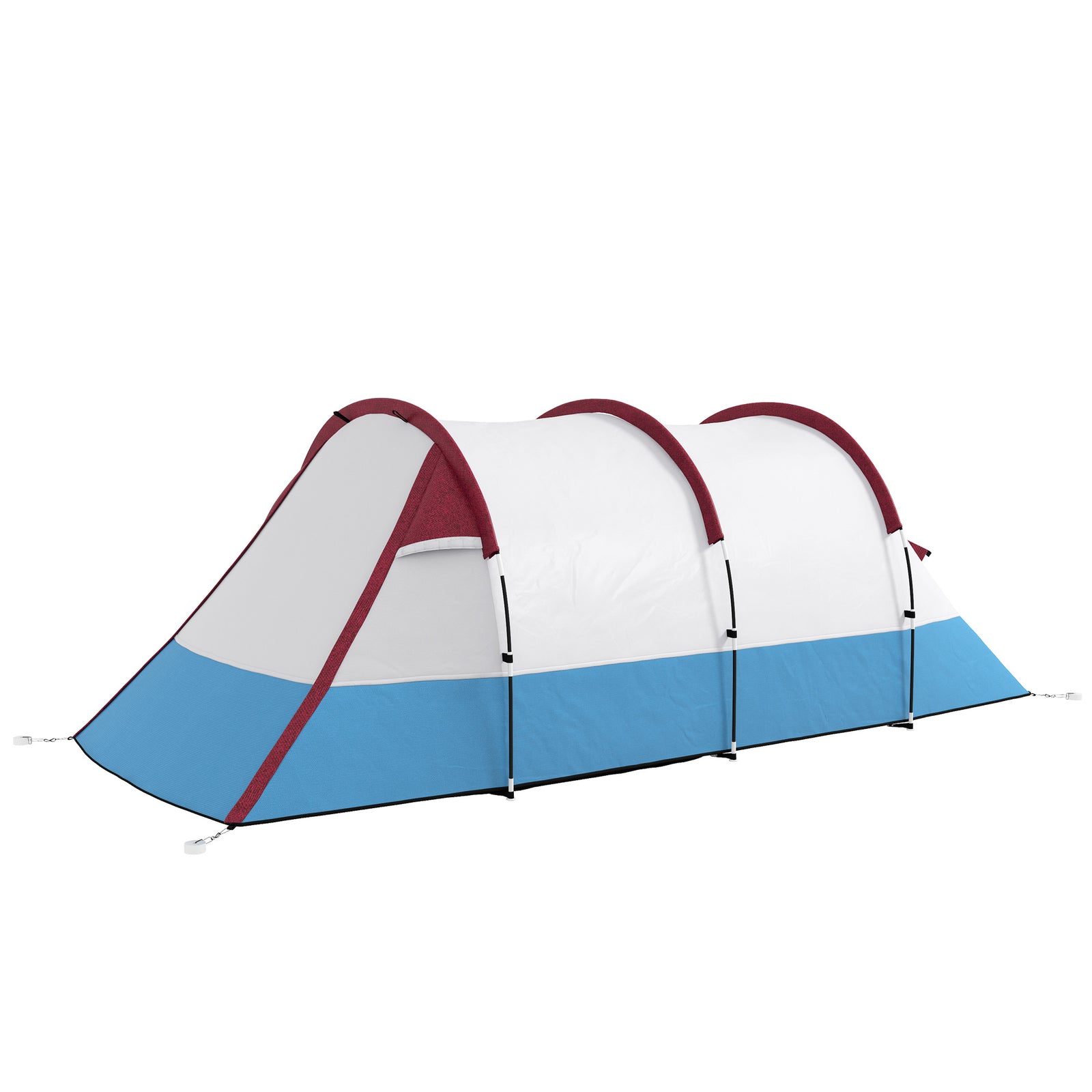 2-3 Man Camping Tunnel Tent W/ Bedroom And Living Room