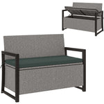 Garden Storage Bench, 151.5l Pe Rattan Bench With Storage
