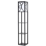 Breeins Floor Lamp Wood Standing With Storage Shelf