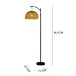 Breeins Traditional Woven Rattan Floor Lamp