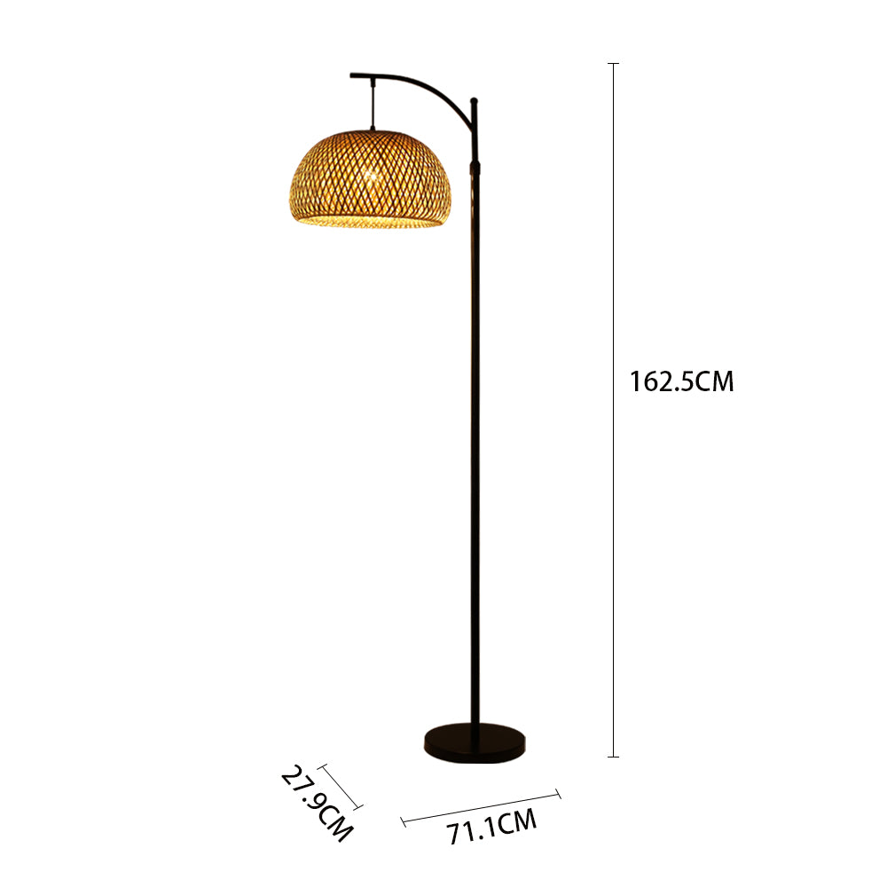 Breeins Traditional Woven Rattan Floor Lamp