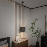Linen Pendant Light, E27 Lampshade For Living Room, Bedroom | One Size | Black