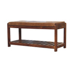 Solid Wood Buffalo Slatted Hallway Bench