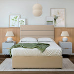 Plush Velvet Divan Base And Plain Headboard | Small Single | Natural