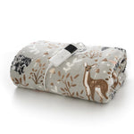 Winter Wildlife Printed Fleece Electric Heated Throw With Sherpa Back