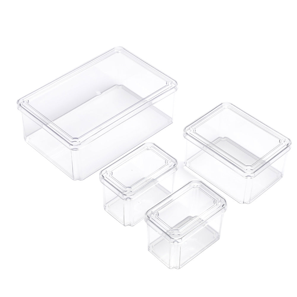 4pcs Transparent Refrigerator Bins Organizer Set