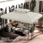 3x4m Gazebo Replacement Roof Canopy 2 Tier Top Uv Cover | Cream