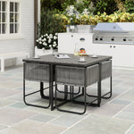 Rattan Dining Set, Rattan Cube Dining Sets Space-saving