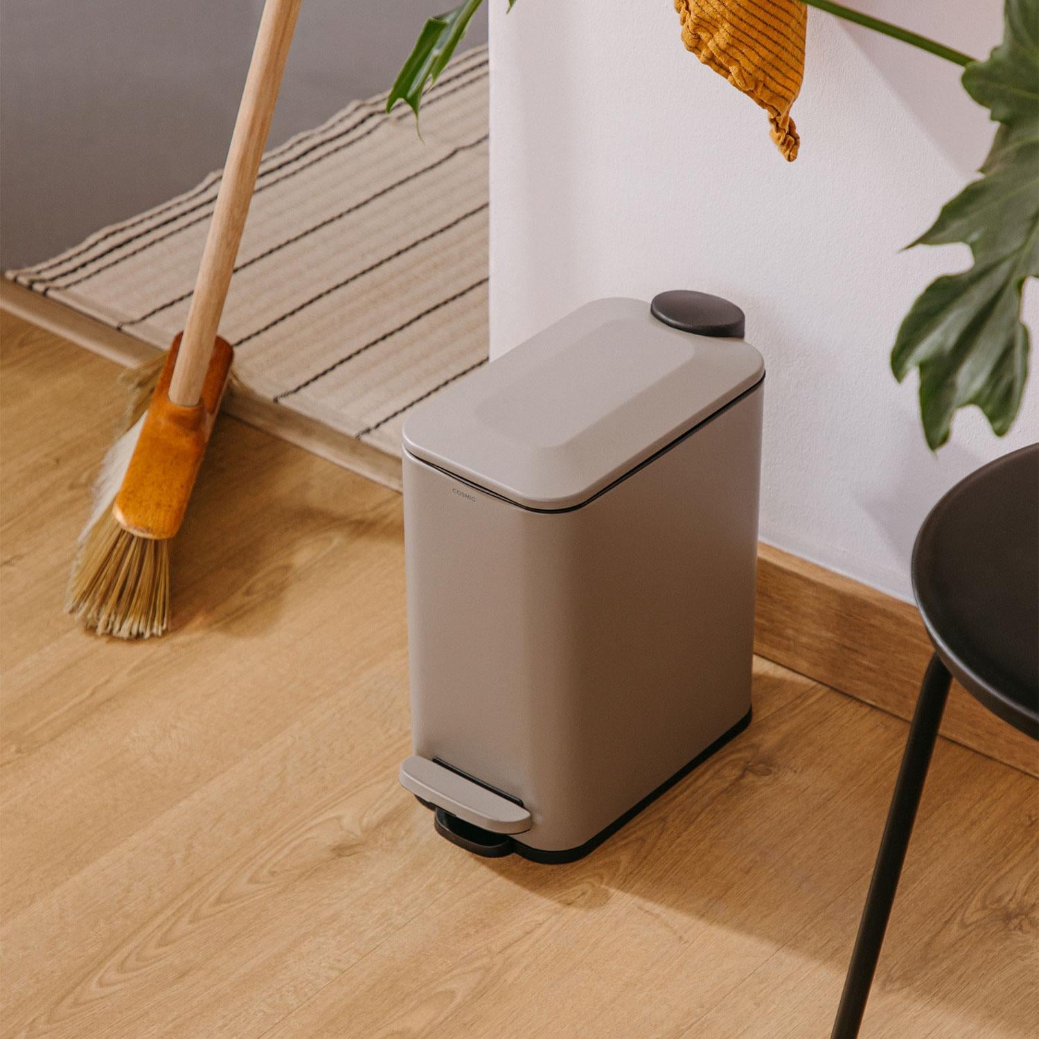 Bathroom Bin 5l, Slim Pedal, Removable Bucket White Essentials Collection