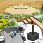Outsunny Round Garden Parasol Base, Sand/water Filled Parasol Stand