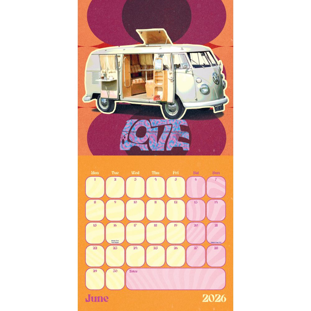 Vw Campervan 2026 Square Calendar Official Product
