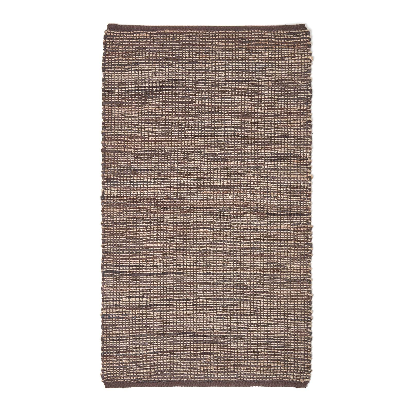 Madras Leather Hemp Rug | 150cm x 240cm | Brown
