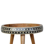 Solid Mango Wood Small Dotted End Table
