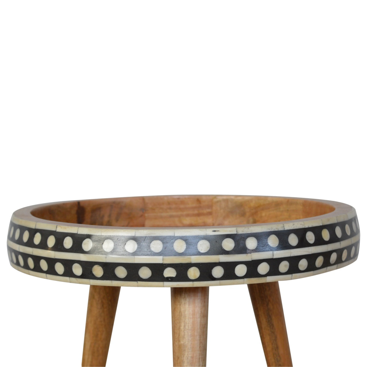 Solid Mango Wood Small Dotted End Table