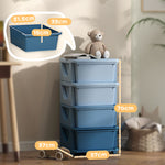Kids Storage Units With Drawers 4 Tier Chest Dresser Tower | Blue