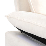Chenille Sectional Sofa With Ottoman And Lumbar Pillows | White