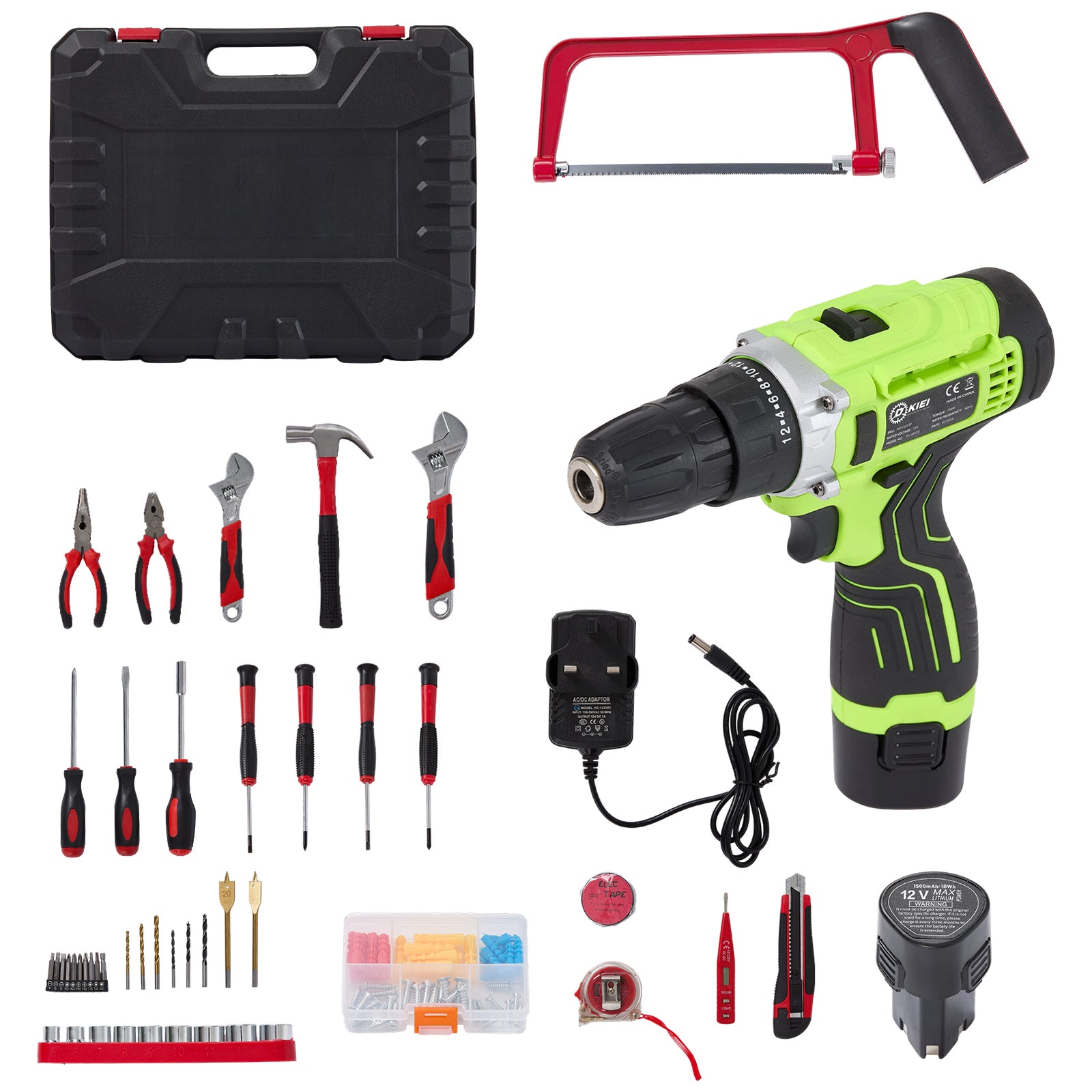 Breeins 12v Cordless Drill Tool Kit 113pcs With 2 Batteries