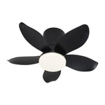 5-blade Ceiling Fan Light With 6-speed Reversible Motor, App & Remote | Black