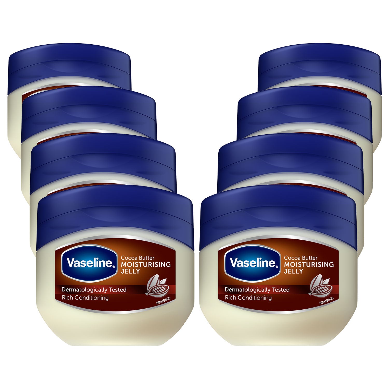 Petroleum Jelly Moisturising Cocoa Butter For All Skin Types 100ml, 8pk
