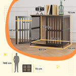 Dog Crate Furniture, 100cm Dog Cage With Anti-chew Resistant Mesh | Medium | Brown