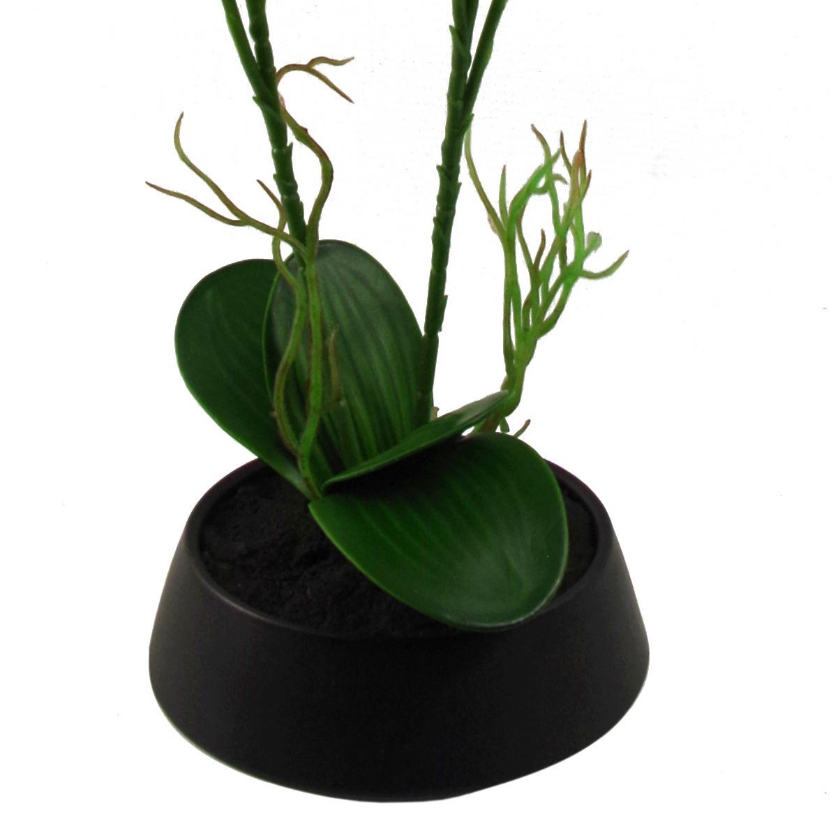43cm Pink Yellow Artificial Orchid In Ceramic Planter