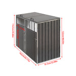 2 Bin Storage Shed – Heavy-duty Galvanized Steel Outdoor Bin Store With Lift-up Lids & Lockable Doors | Mixed Grey