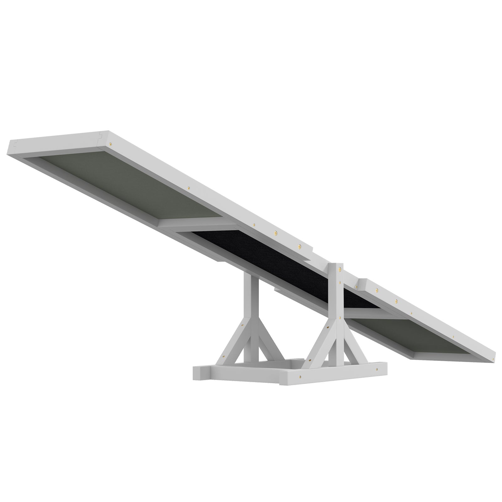 Wooden Pet Seesaw For Big Dogs With Anti-slip Surface, 180 X 30 X 30cm | White
