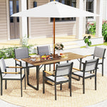 175x80cm Fir Wood Table, Slatted Top, Brown