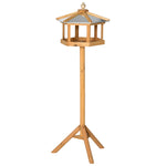 Pawhut Wooden Bird Table Free Standing Feeder Garden And Backyard Station