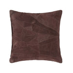 Real Leather Suede Cushion With Feather Filling | 45cm x 45cm | Chocolate