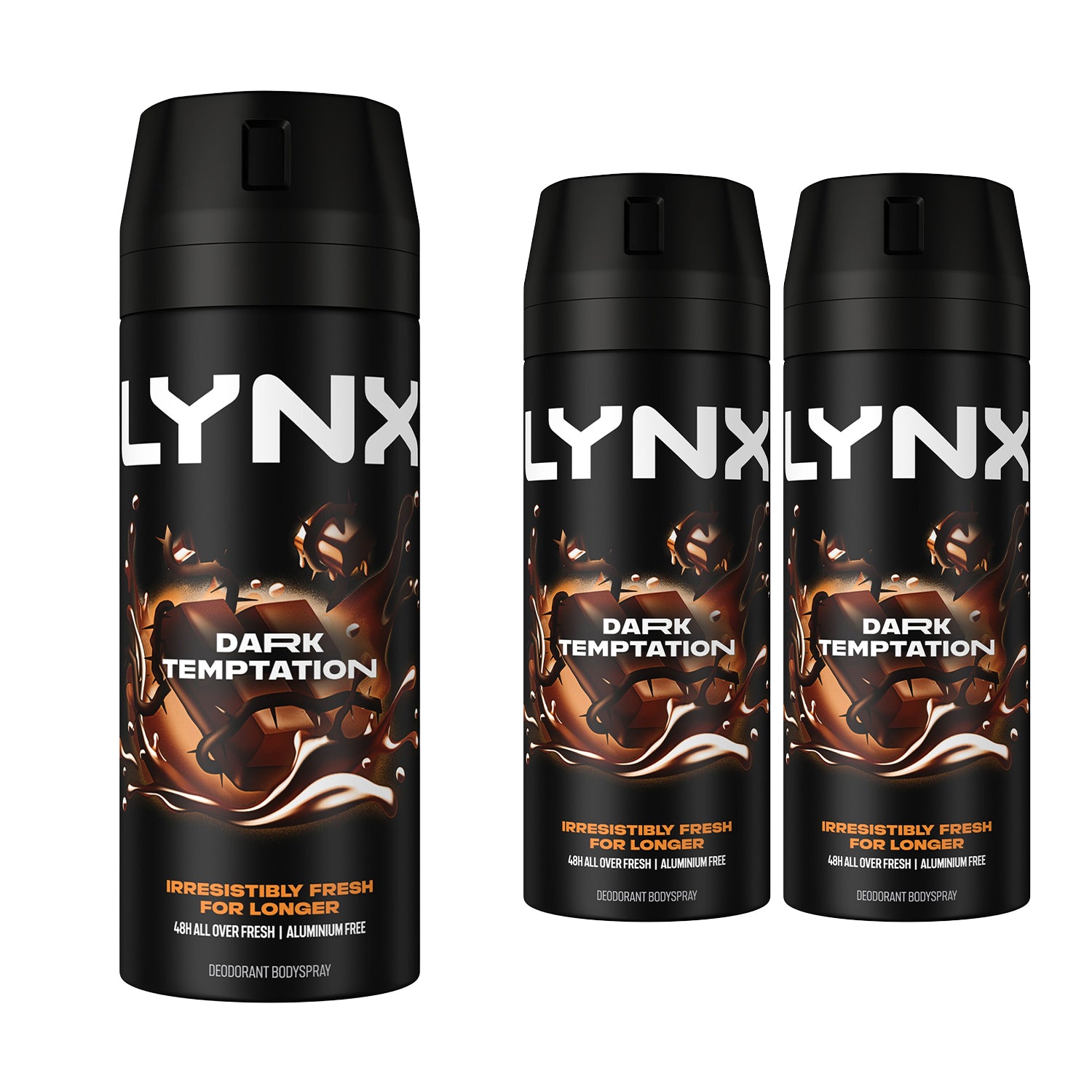 Body Spray Dark Temptation 48-h High Definition Fragrance Deo, 3x 150ml