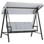 3 Seater Garden Swing Chair W/ Adjustable Canopy And Cushion | Grey