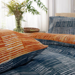 Matches Teal & Tangerine Printed Cotton Rich 200 Thread Count Reversible Duvet Cover Set | Super King | Multi Colour
