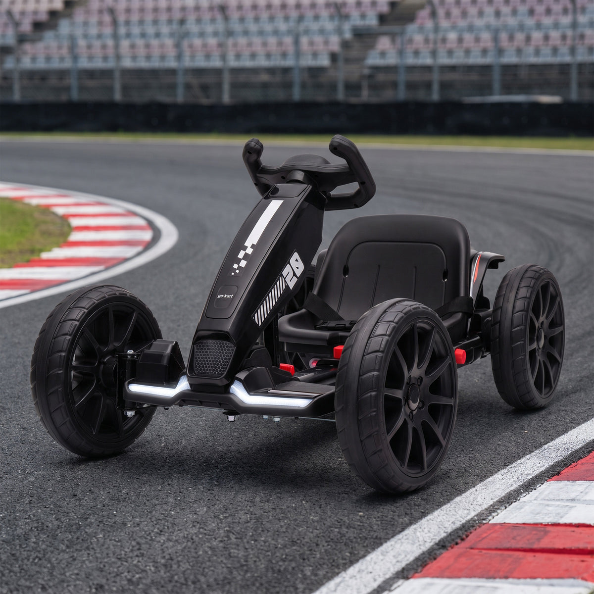 Electric Go Kart For Kids With Dual Motors, Adjustable Seat | Black