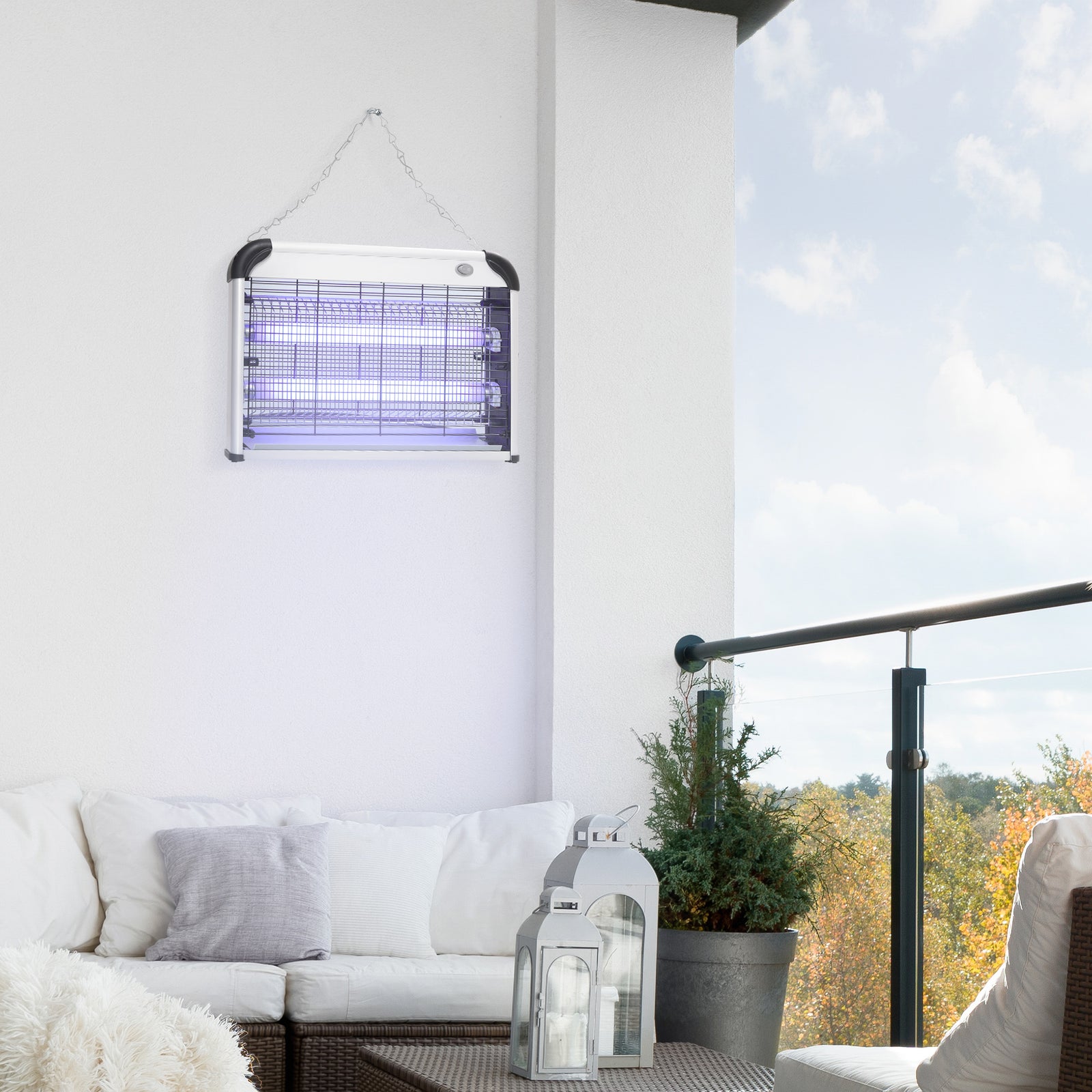 20w Mosquito Killer Electric Insect Fly Pest Bug Zapper | Silver