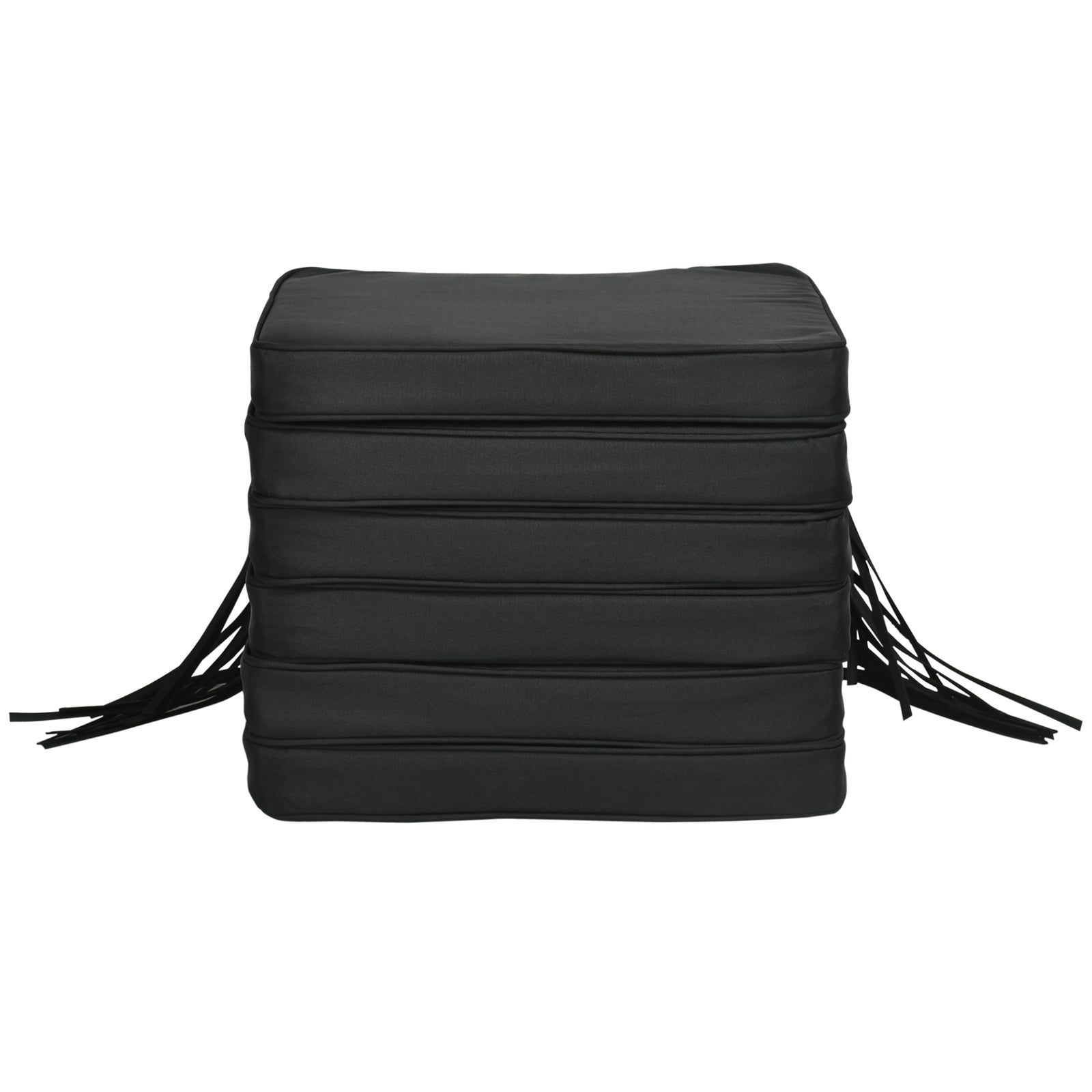6-piece Chair Cushion Seat Pads Dining Chair Withstraps | Black