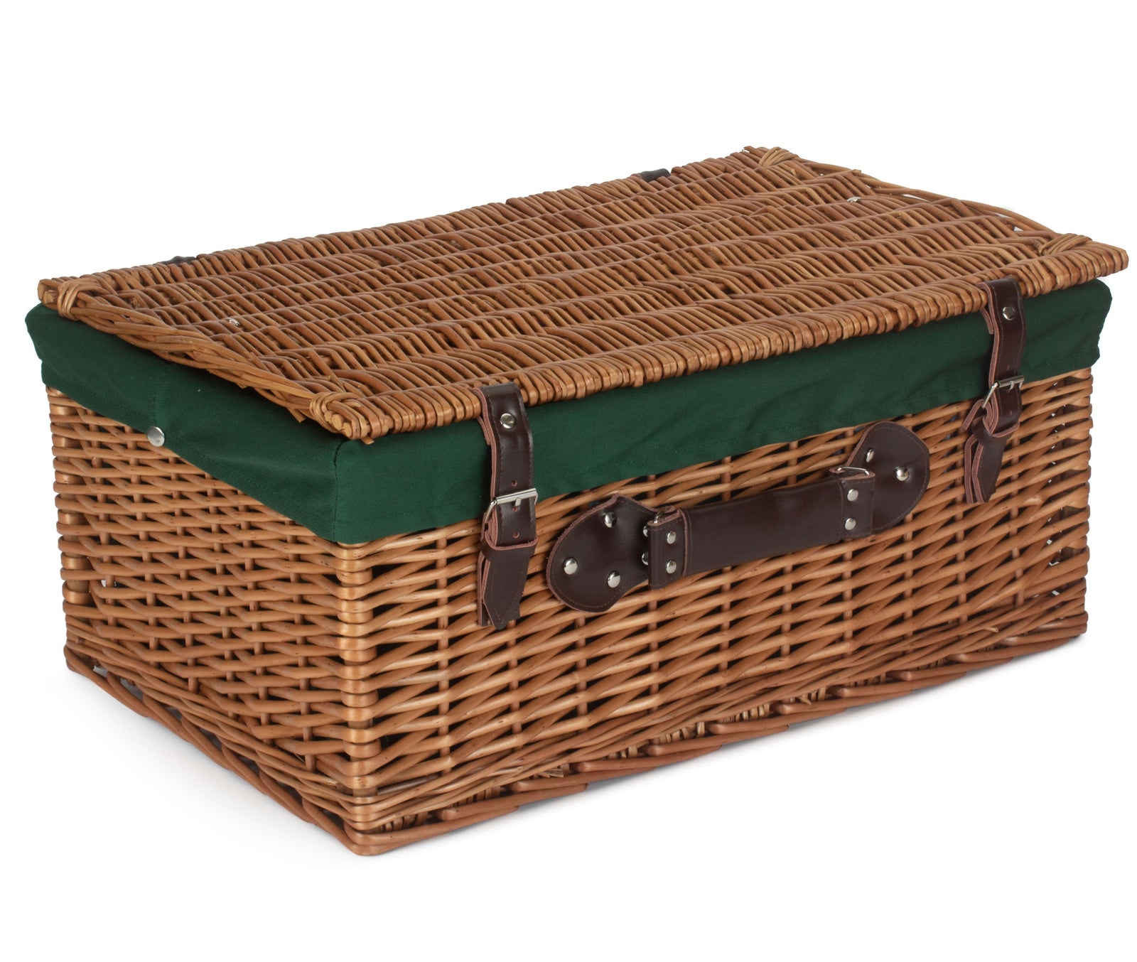 Wicker 56cm Double Steamed Picnic Basket | Green