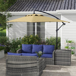 3m Cantilever Banana Parasol W/ Cross Base | Brown