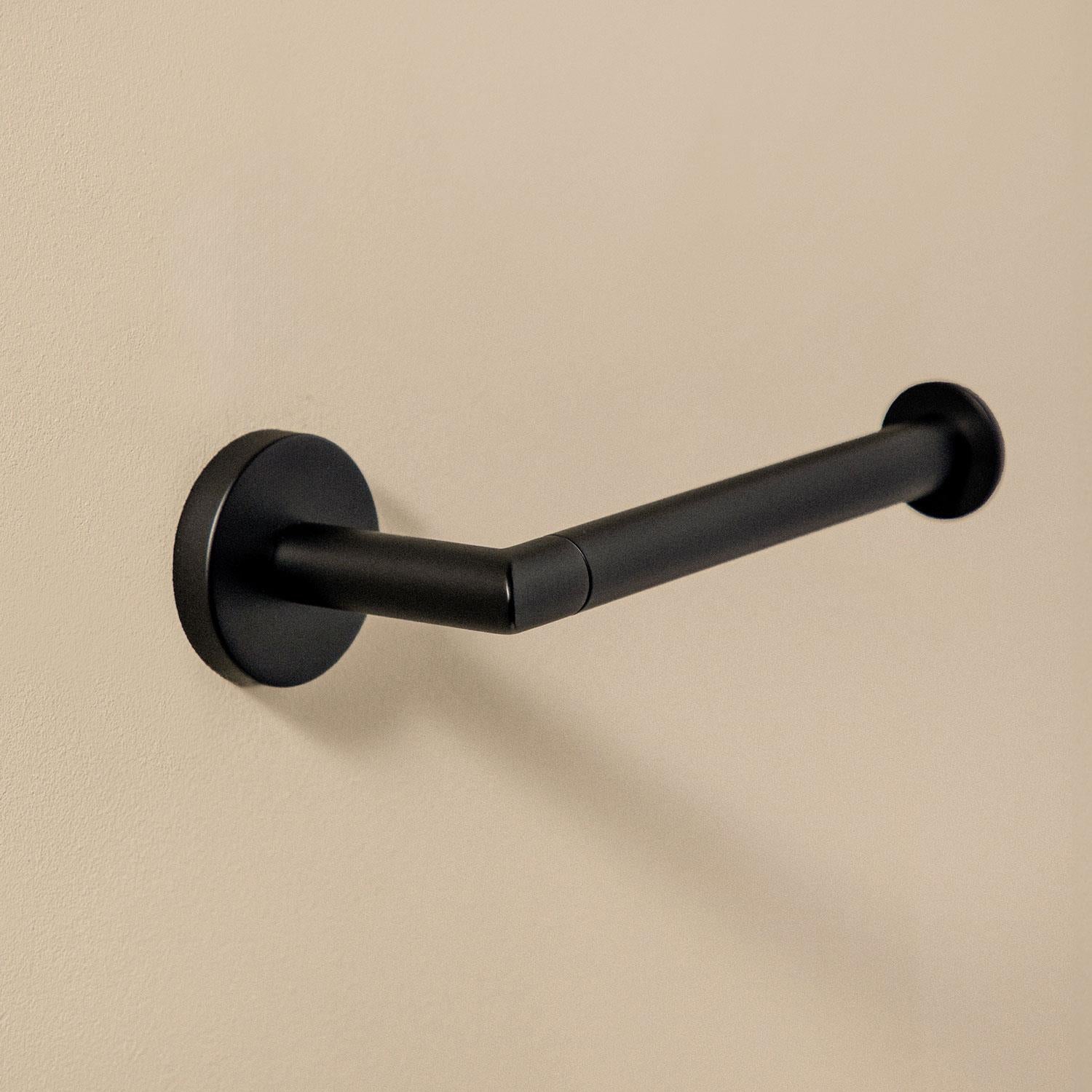 Right Toilet Roll Holder, Matt Black, Hidden Fixings, Start Collection