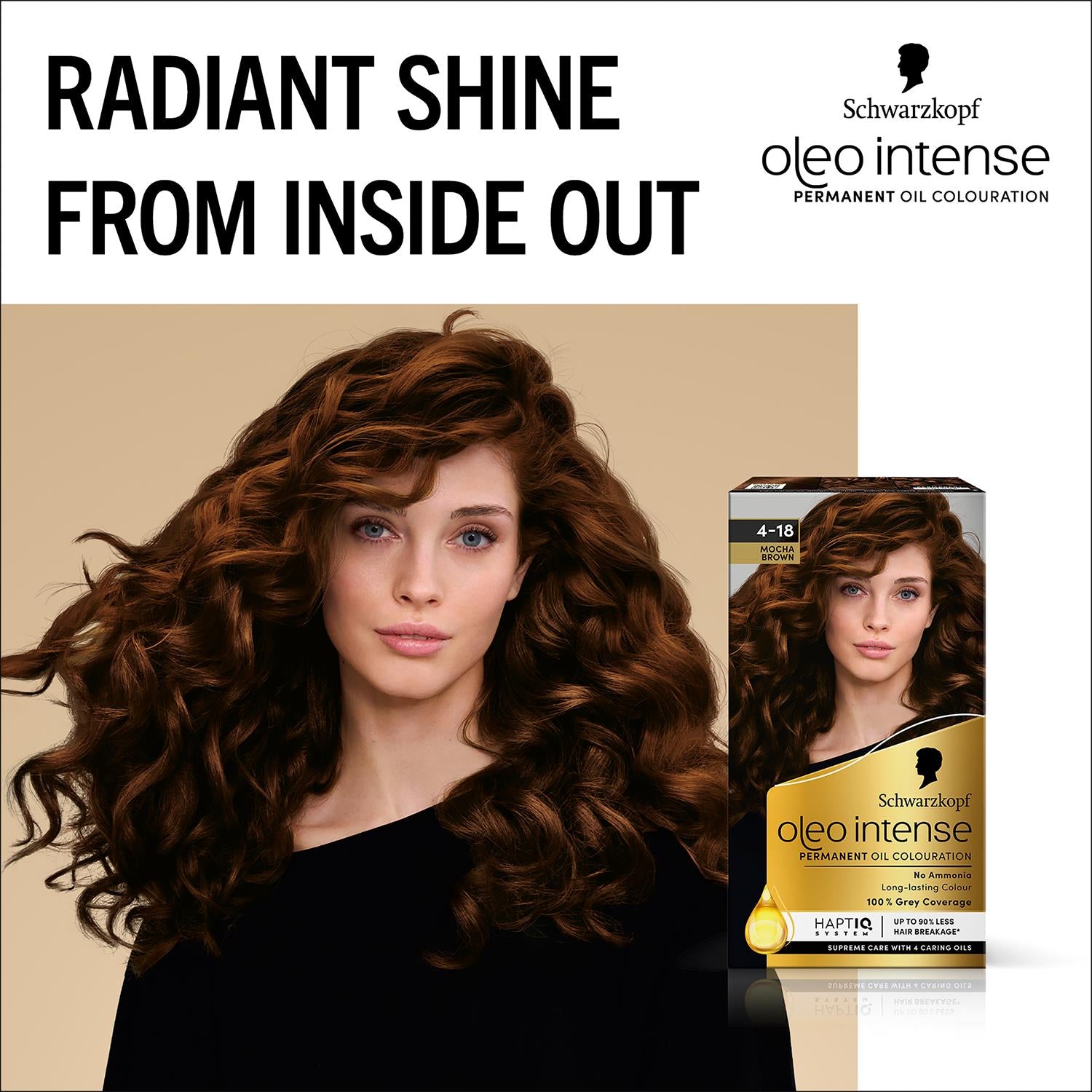 Schwarzkopf Oleo Intense Permanent Oil Colour Hair Dye 4-18 Mocca Brown