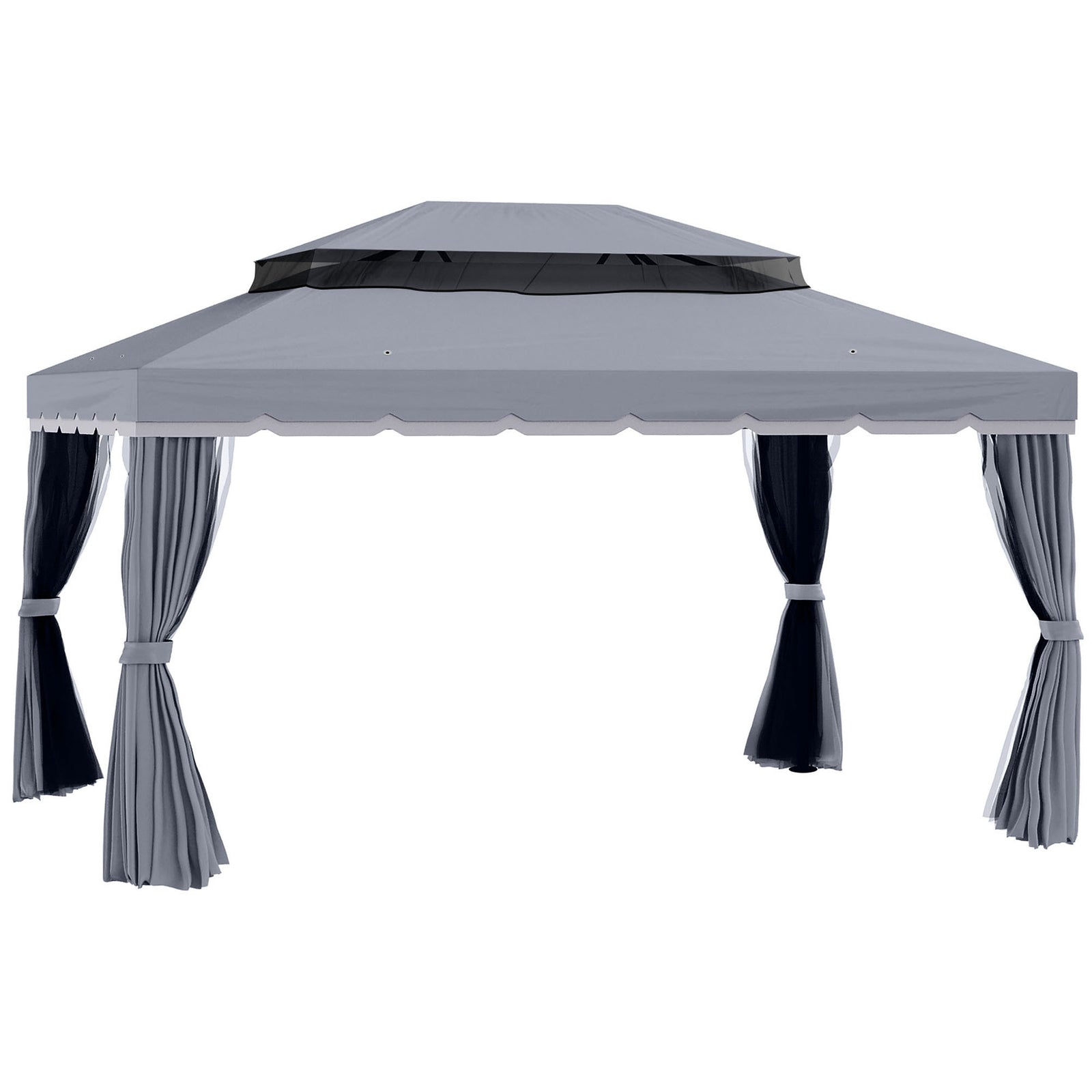3 X 4m Aluminium Gazebo Marquee Canopy Pavilion Patio Garden | Dark Grey