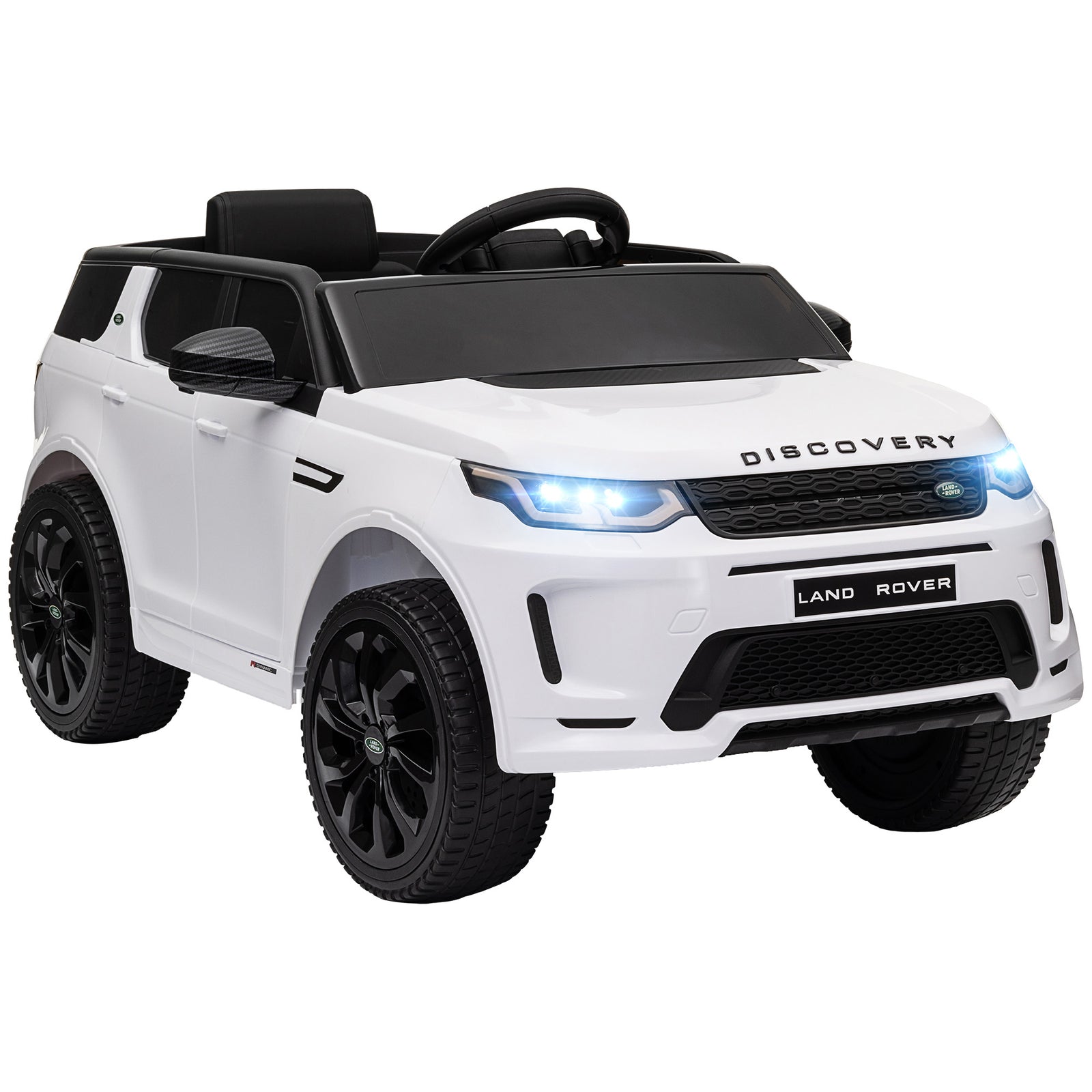 Land Rover Licensed Kids Electric Car W/ Remote Music | White