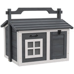 Rabbit Hutch Indoor Outdoor W/ Top Handle, Openable Roof 
Grey