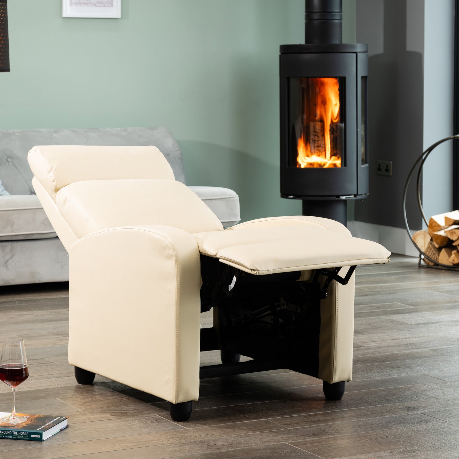 Henderson Manual Push Back Recliner Armchair | Cream