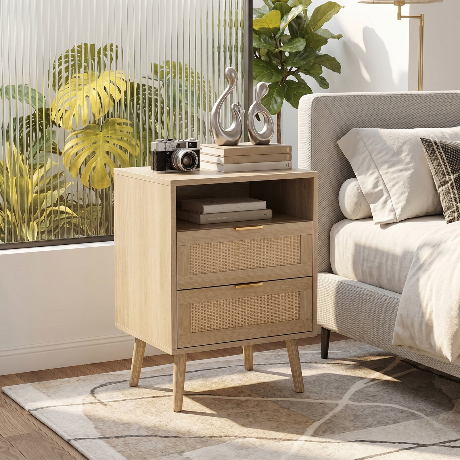 Breeins Nightstand Bedside Table With Drawers