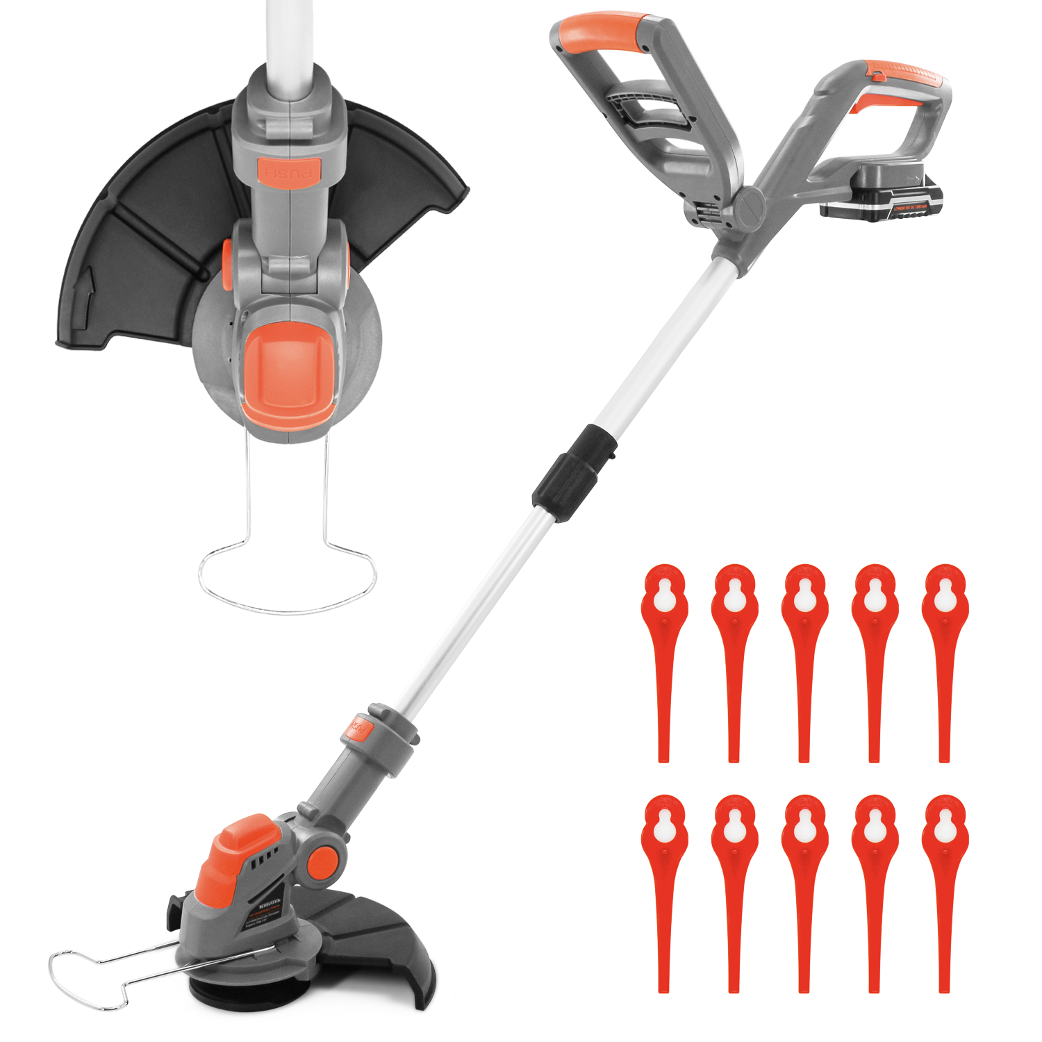 20v Electric Battery Cordless Grass Trimmer Strimmer Garden Edger Cutter