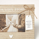 HOMESCAPES Love Story Wood Grain Photo Frame, 4x6